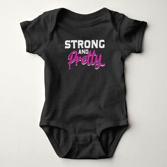 Fitness Girl Weightlift Weibliche Fitness Workout Baby Strampler (Vorderseite)