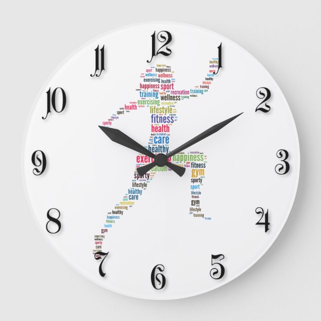 Fitness Große Wanduhr (Vorderseite)