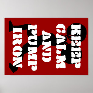 Fitness GYM bleib ruhig und pumpe Eisen Poster