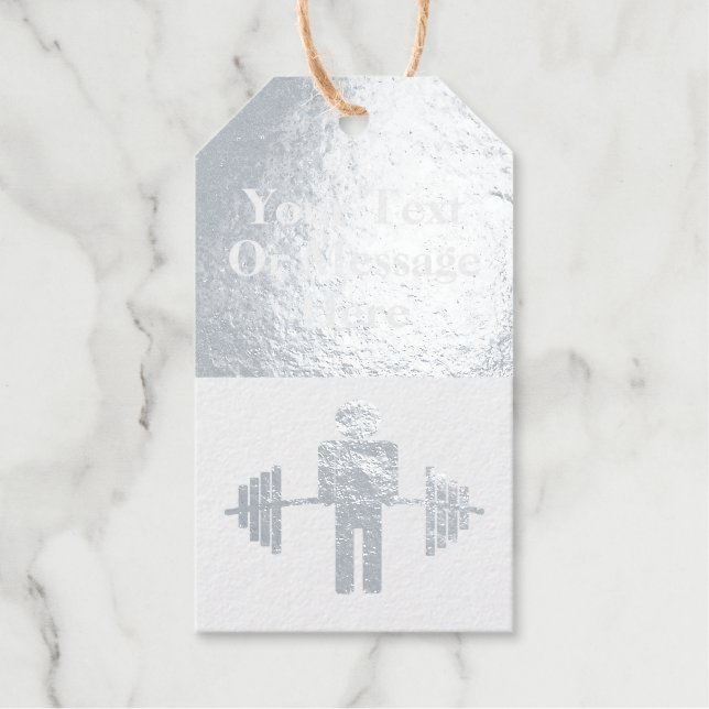Fitness Gym Event Personal Trainer Barbell Geschenkanhänger (Vorderseite)