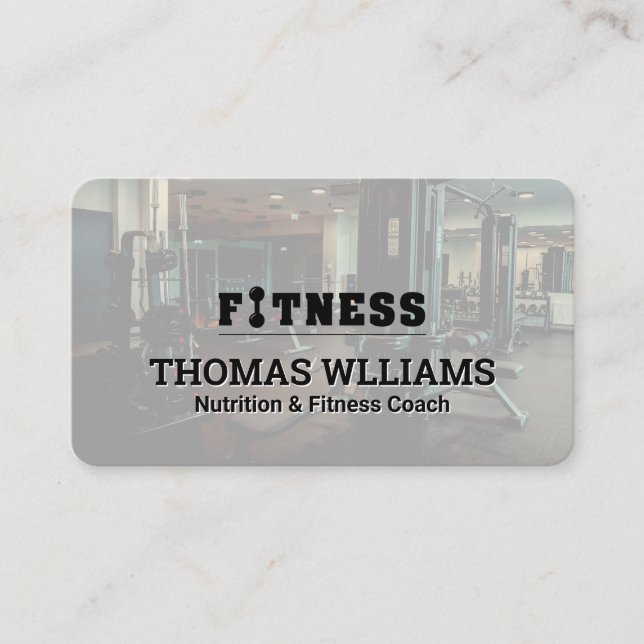 Fitness Gym Hintergrund | Personal Trainer Visitenkarte (Vorderseite)