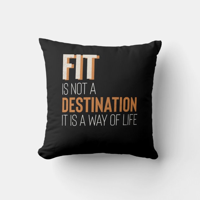 Fitness Gym Motivation Fit ist Art des Lebens Kissen (Vorderseite)