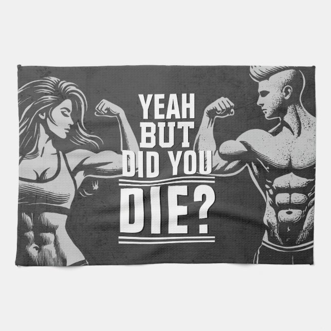 Fitness Gym Workout Bodybuilding Motivierend Geschirrtuch (Horizontal)
