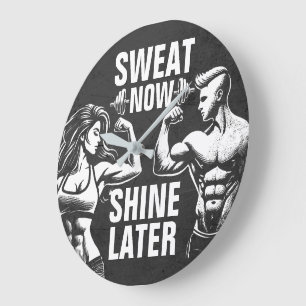 Fitness Gym Workout Bodybuilding Motivierend Große Wanduhr