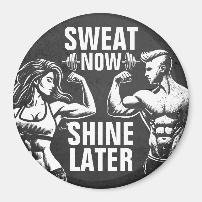 Fitness Gym Workout Bodybuilding Motivierend Magnet (Vorne)