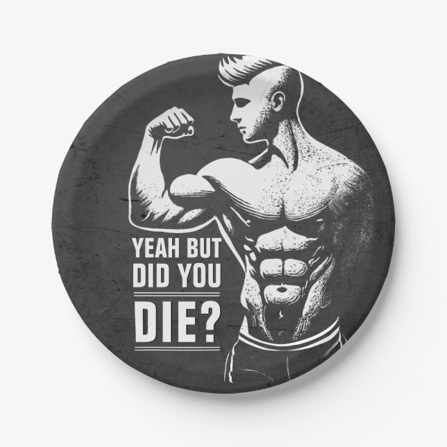 Fitness Gym Workout Bodybuilding Motivierend Pappteller (Vorderseite)
