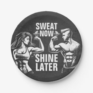 Fitness Gym Workout Bodybuilding Motivierend Pappteller