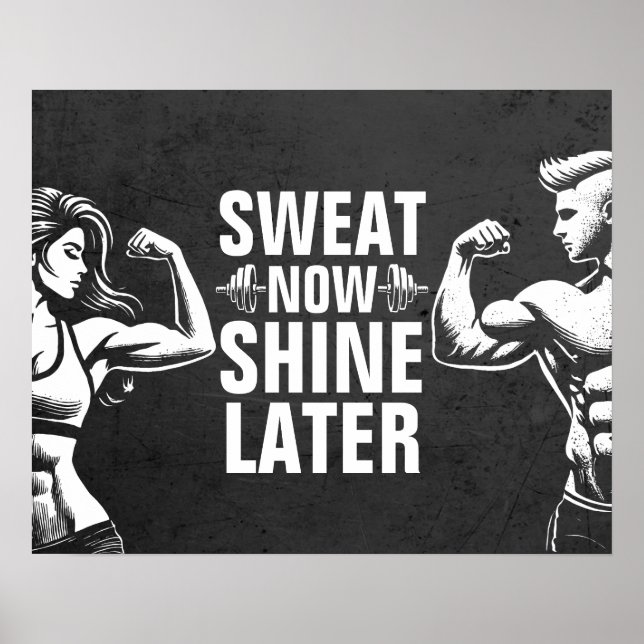 Fitness Gym Workout Bodybuilding Motivierend Poster (Vorne)