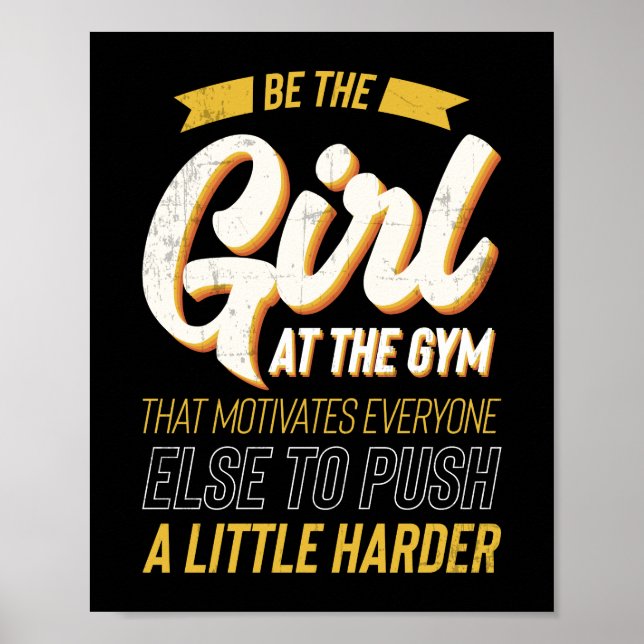 Fitness Gym Workout Motivation Frauen Poster (Vorne)
