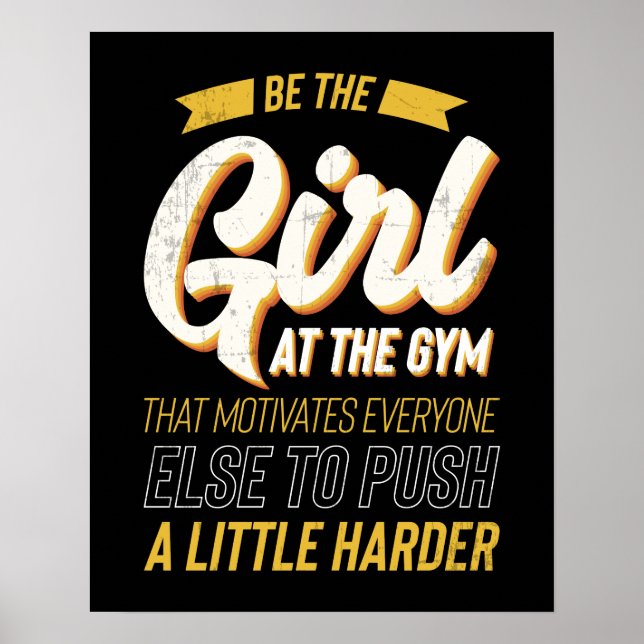 Fitness Gym Workout Motivation Frauen Poster (Vorne)
