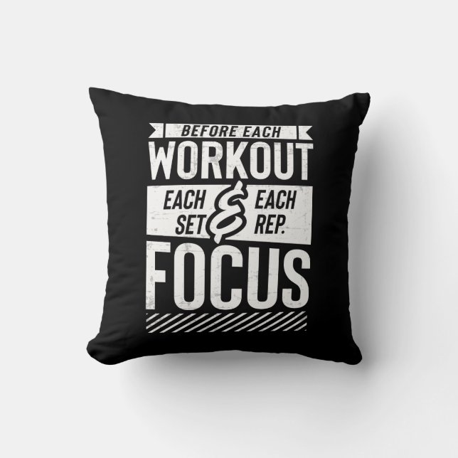 Fitness Gym Workout Motivierend Sprichwort Kissen (Vorderseite)