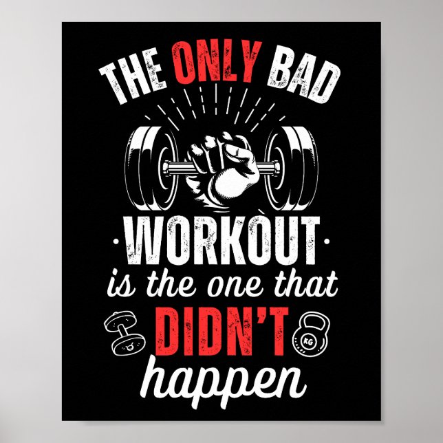 Fitness Gym Workout motivierend Zitat, Übung Poster (Vorne)