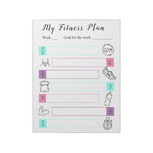 Fitness-, Gym-Workout-Planer-Organizer-Motivation Notizblock