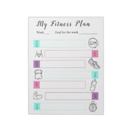 Fitness, Gymnastikplaner Motivation Notizblock