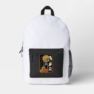 Fitness Halloween Skelett Geist Kürbis Workout D Bedruckter Rucksack