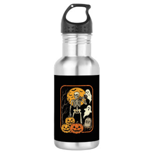 Fitness Halloween Skelett Geist Kürbis Workout D Edelstahlflasche