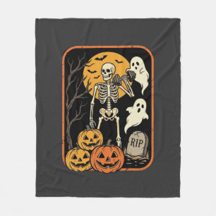 Fitness Halloween Skelett Geist Kürbis Workout D Fleecedecke