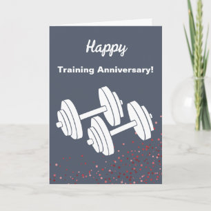 Fitness-Hantel-glückliches-Training-Jubiläum Karte