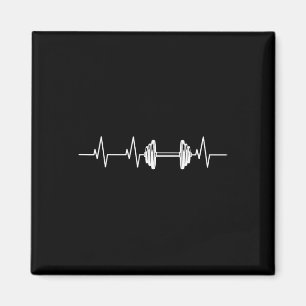 Fitness Heartbeat Dumbell Heartline Bodybuilding Magnet
