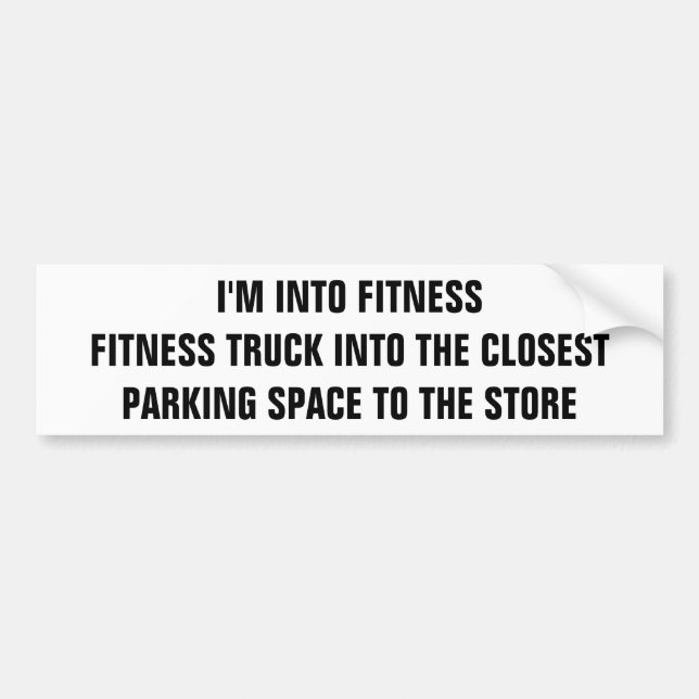 Fitness in den Nahen Parkplatz Autoaufkleber (Vorne)