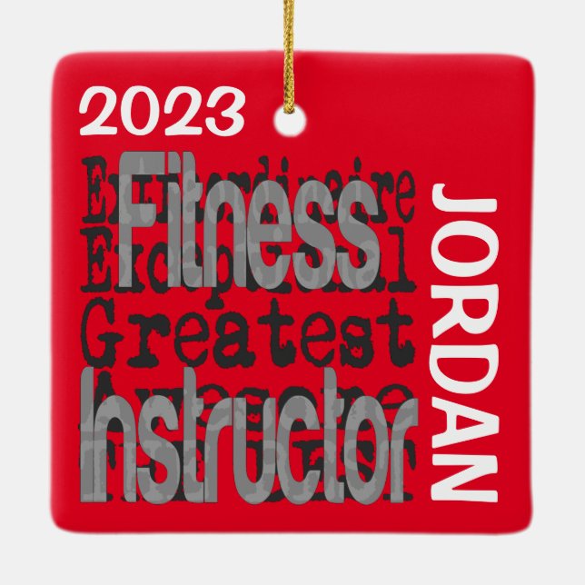 Fitness Instructor Extraordinaire CUSTOM Keramikornament (Rückseite)