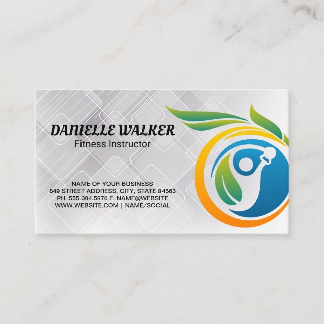 Fitness Instructor | Logo für Gesundheit Visitenkarte (Vorderseite)
