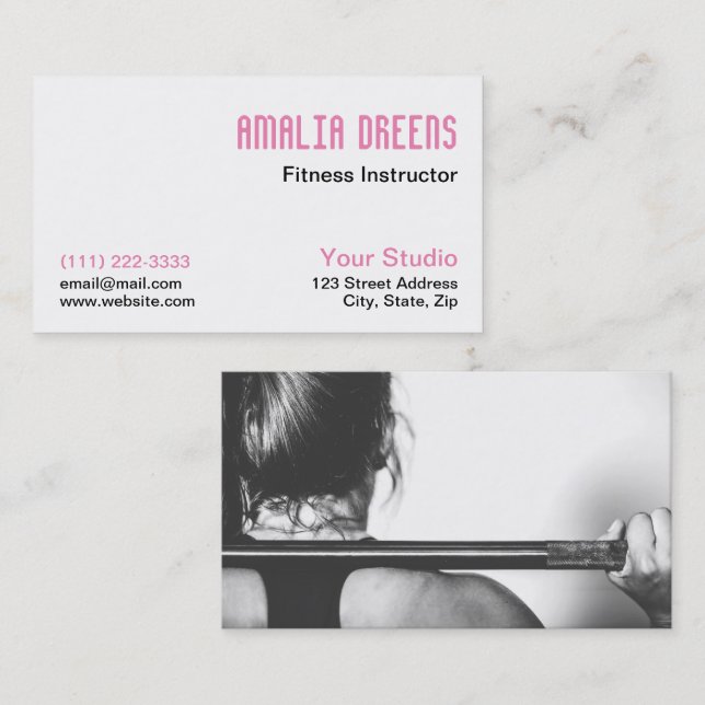 Fitness Instructor, Personal Trainer oder Coach Visitenkarte (Vorne/Hinten)