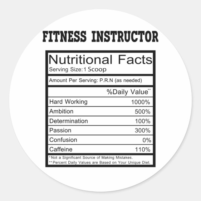 Fitness Instructor Runder Aufkleber (Vorderseite)
