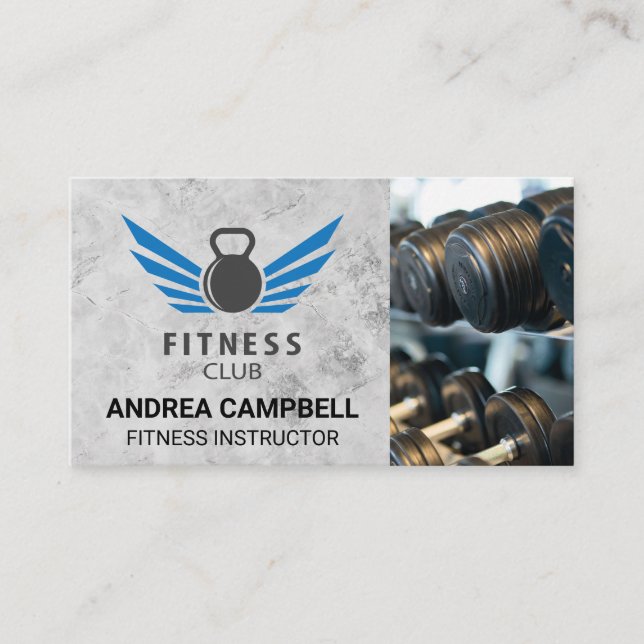 Fitness Kettle Bell Logo | Gym Weights Visitenkarte (Vorderseite)