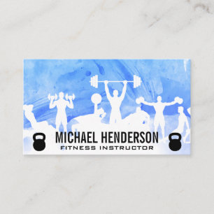 Fitness   Kettle Bells   Aquarell Visitenkarte
