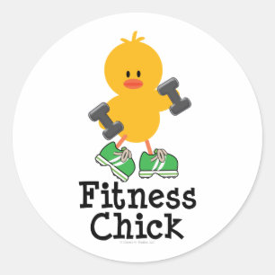 Fitness-Küken-Aufkleber Runder Aufkleber