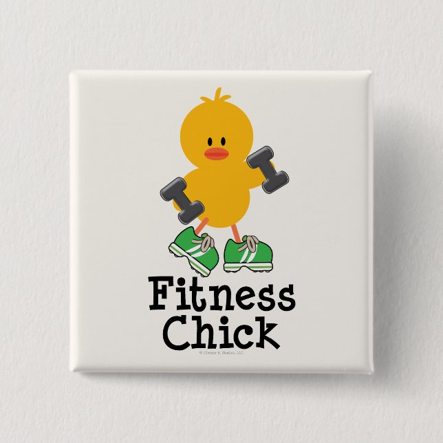 Fitness-Küken-Knopf Button (Vorderseite)