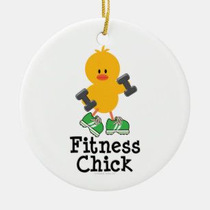 Fitness-Küken-Verzierung Keramikornament