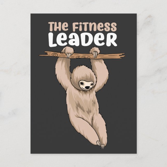 Fitness Leader Funny Sloth Training Postkarte (Vorderseite)