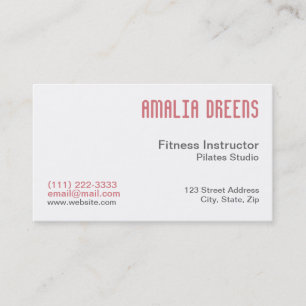 Fitness-Lehrer auf Weiß Visitenkarte