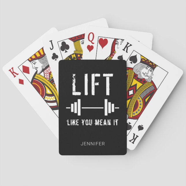 Fitness Lift wie Sie Gemein Schwarz-weiß Spielkarten (Rückseite)