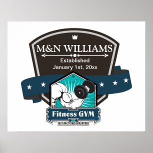 Fitness-Logo für Ihren Namen anpassen Poster