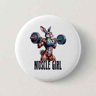 Fitness-Mädchen Mit Hantel Fitness Bodybuilding Button