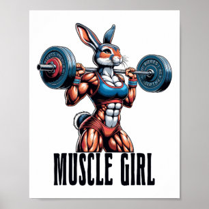 Fitness-Mädchen Mit Hantel Fitness Bodybuilding Poster