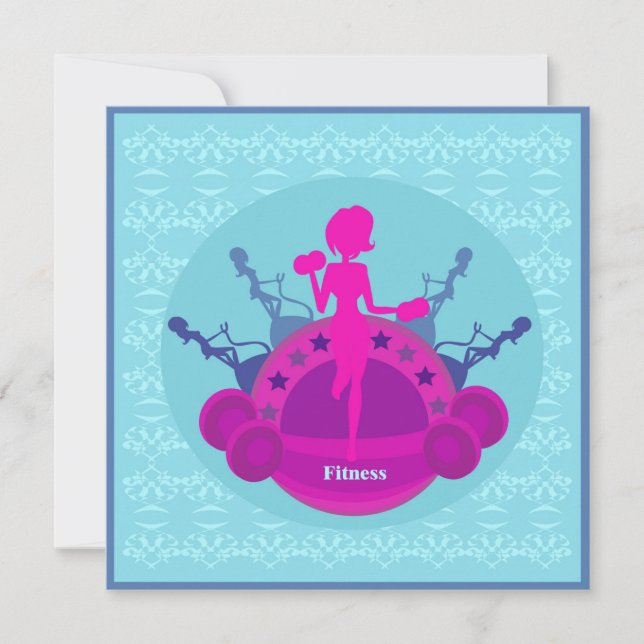 Fitness Mädchen Training Einladung (Vorderseite)