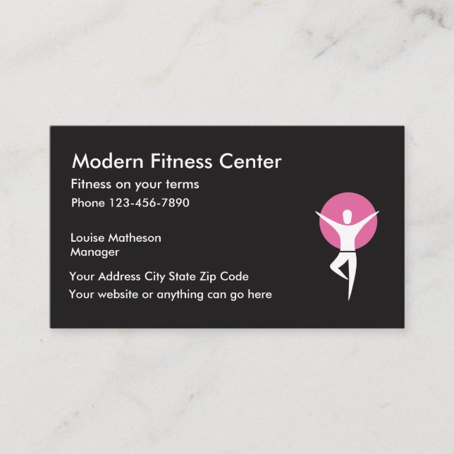 Fitness-Mitte arbeiten Turnhalle aus Visitenkarte (Vorderseite)