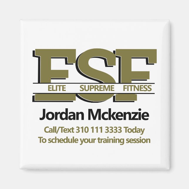 Fitness | Monogram-Logo des Personal Trainers Magnet (Vorne)
