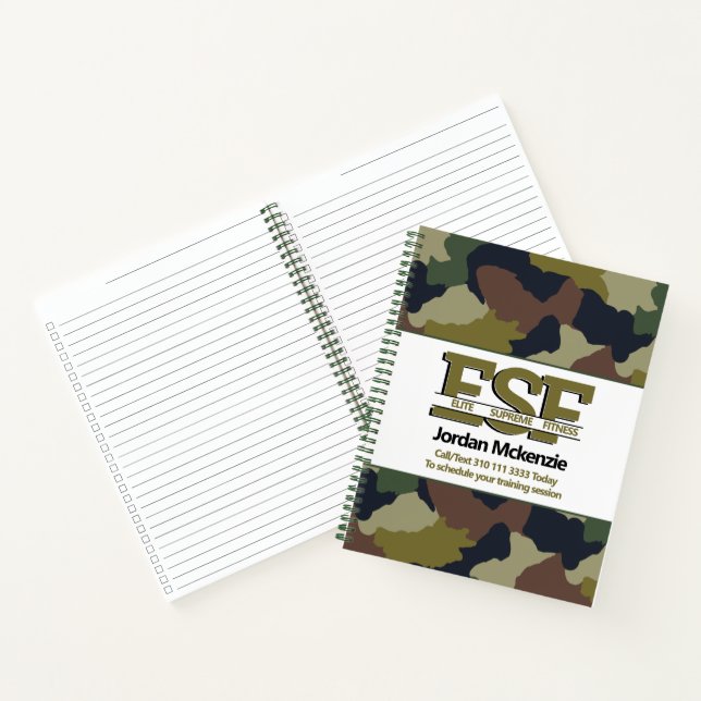 Fitness | Monogram-Logo des Personal Trainers Notizbuch (Innenseite)