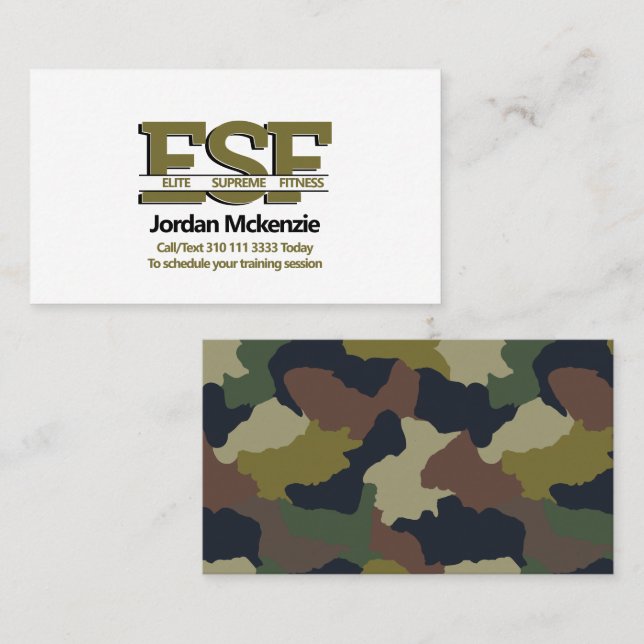 Fitness | Monogram-Logo des Personal Trainers Visitenkarte (Vorne/Hinten)