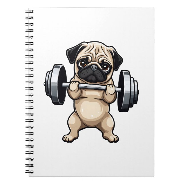 Fitness Mops Notizblock (Vorderseite)