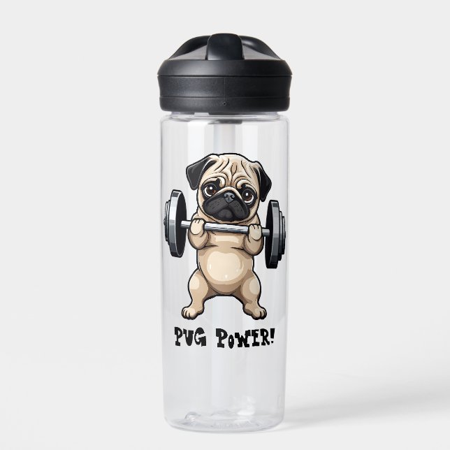 Fitness Mops Trinkflasche (Vorderseite)