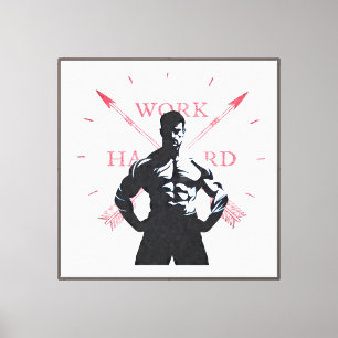 Fitness-Motivation für hartes Arbeiten Gym-Grafik Leinwanddruck