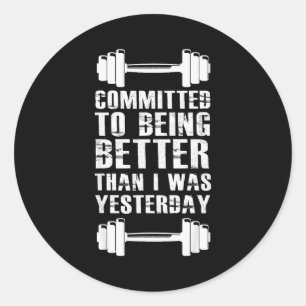 Fitness-Motivation für Männer Frauen Mit Ausspruch Runder Aufkleber
