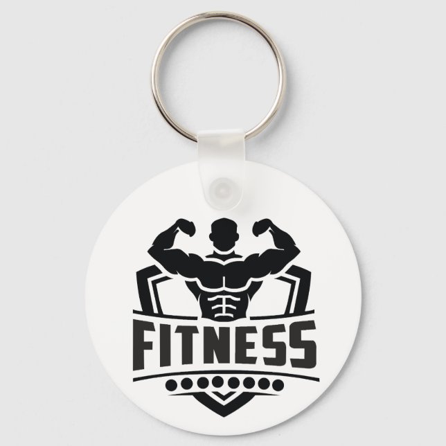 Fitness Motivation Graphic | Strong & Active Life Schlüsselanhänger (Vorderseite)