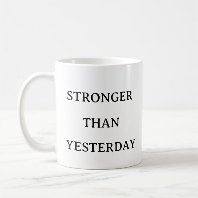 Fitness Motivation - Stärker als gestern Kaffeetasse (Links)